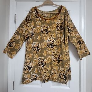 Wintersun Hand-painted Tunic Top Size 2X.